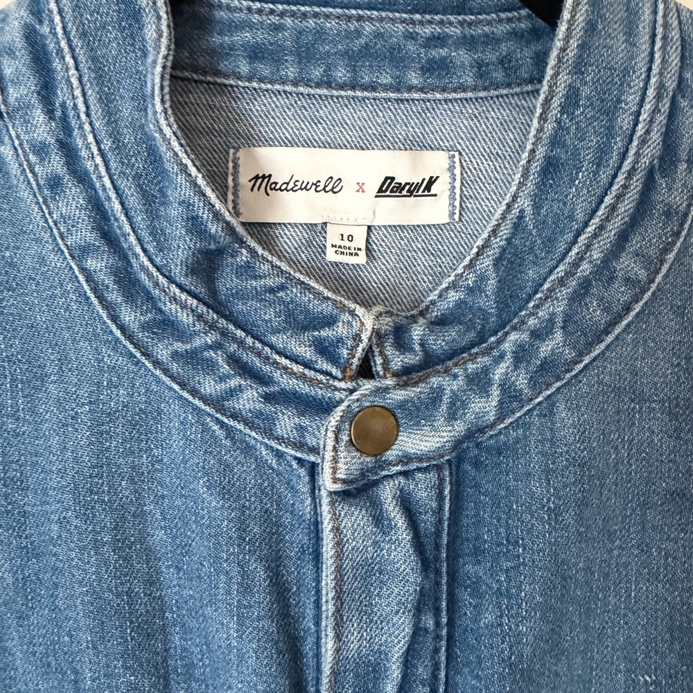 Madewell x DaniK Denim Zip Front Belted Dress size 10 - Picture 2 of 6